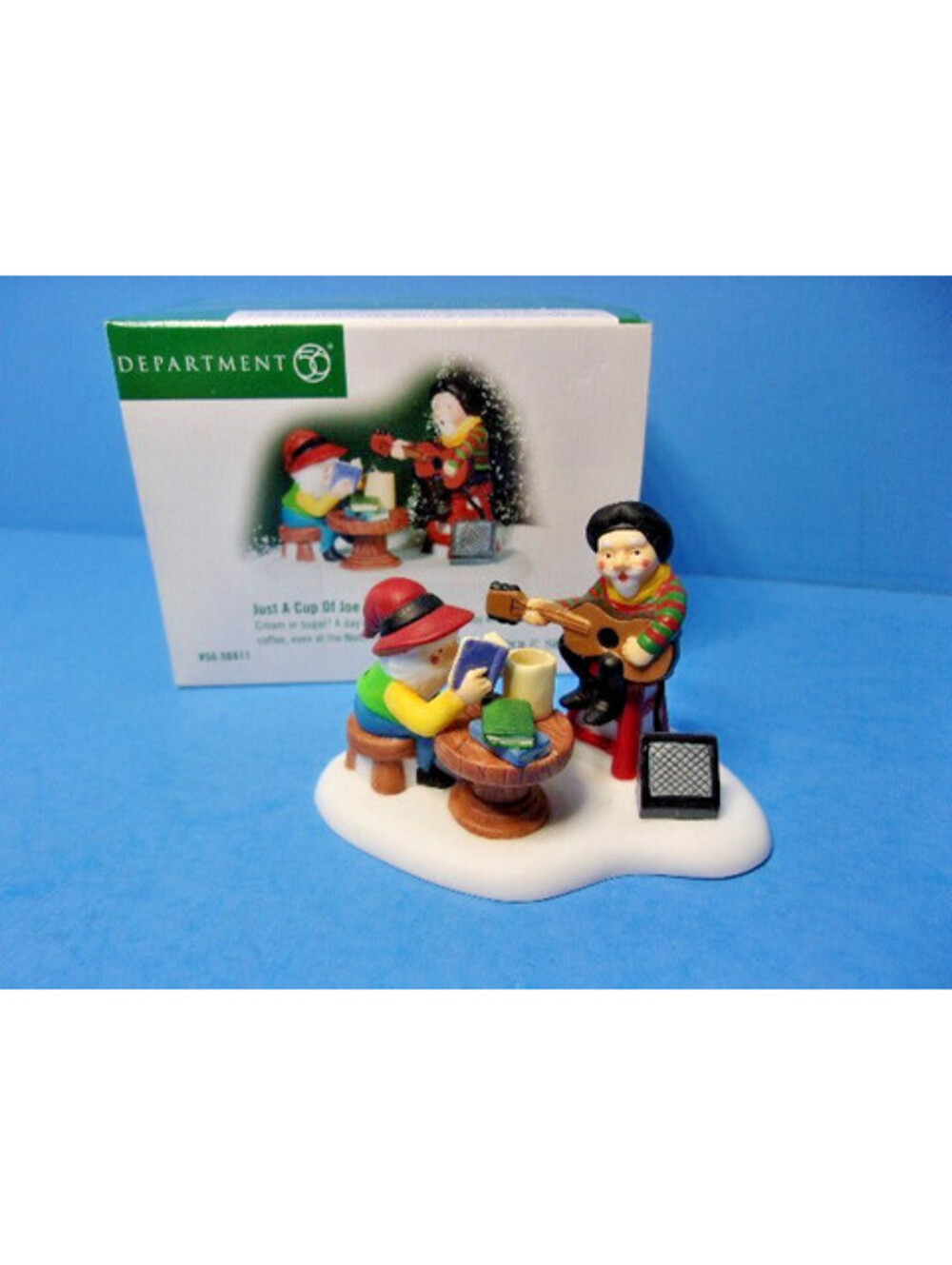Dept 56 Just a Cup of Joe #56811 North Pole Series Retired Elf Coffee Guitar IOB